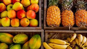 Fresh fruits displayed at a market.